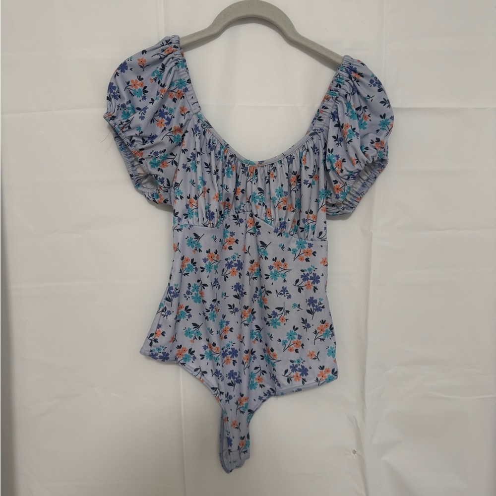 Piper & Scoot Floral Puff Sleeve Bodysuit